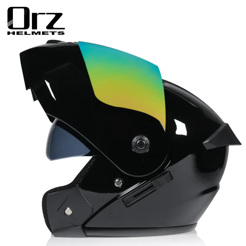 Dual Lens Full Face Motorcycle Helmet - Racing Downhill Motorbike Protective Safety Helmet Gear