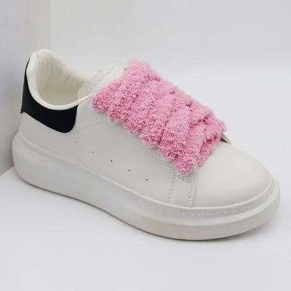 Fuzzy Shoelaces 15mm — Soft Plush Towel Laces for Fall, Winter, Halloween & Christmas Casual Sneakers