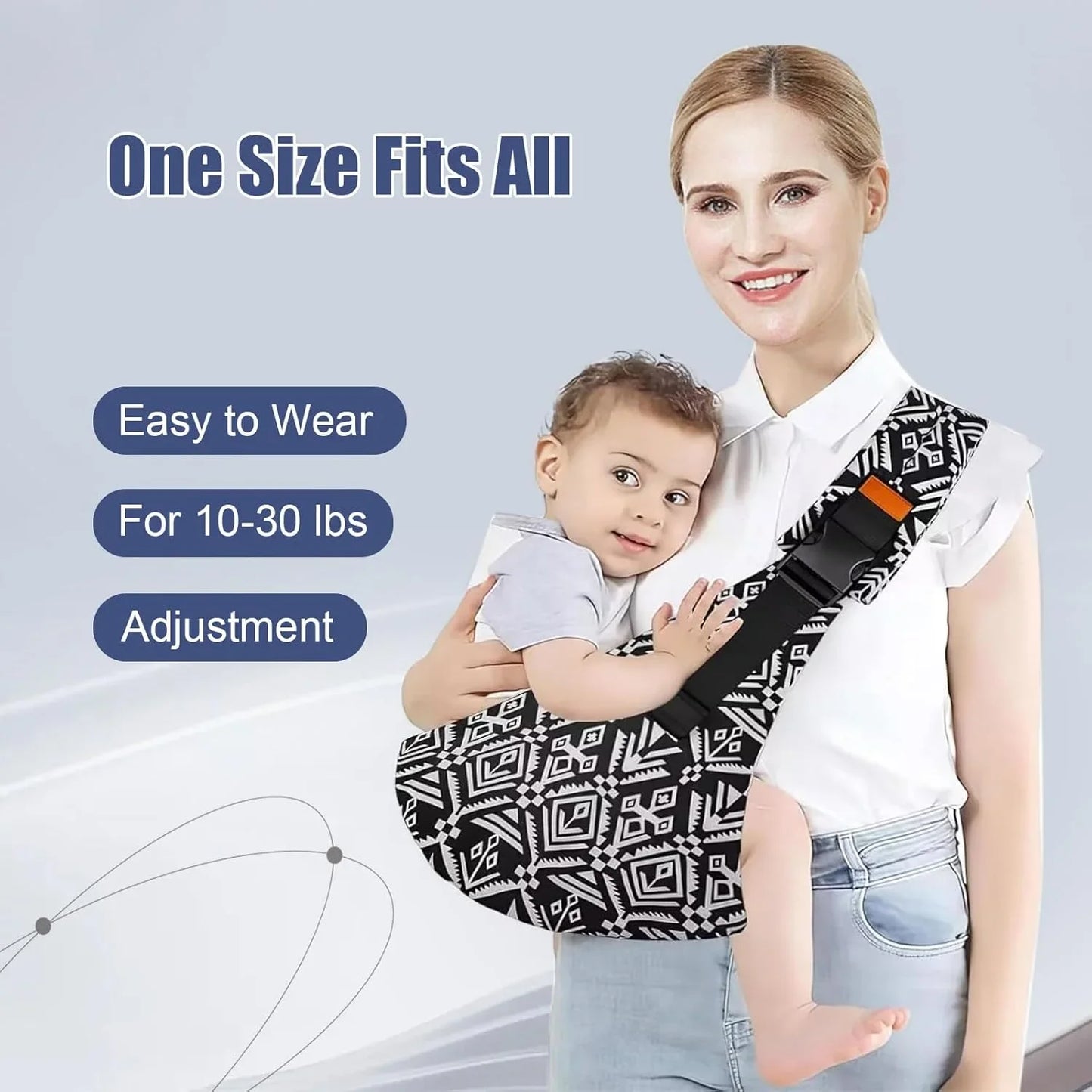 Portable Baby Carrier Wrap - Adjustable Shoulder Sling for Infants & Toddlers with Multifunctional Strap
