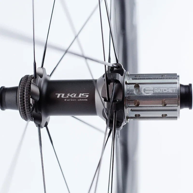 TUKUS C88NEO Carbon Wheelset - 700C Road Bike Racing Wheels with 88mm Deep Rim, 36T Ratchet and Disc Brake Support