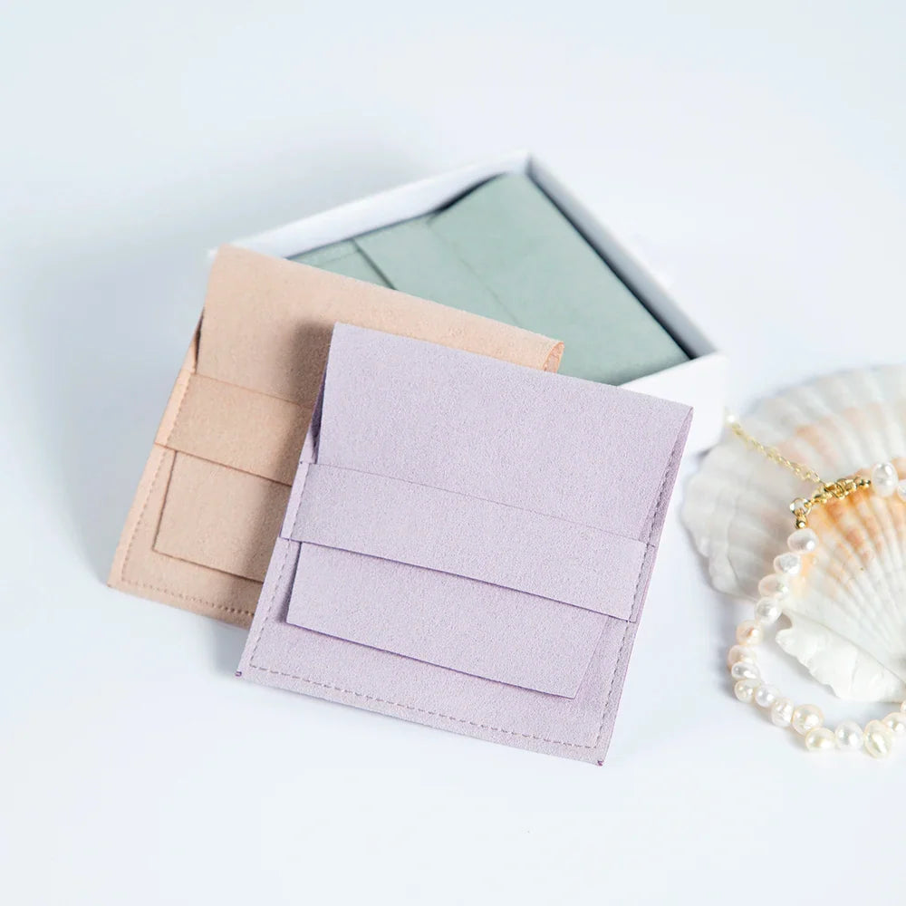 10Pcs Microfiber Jewelry Pouches 6.2x6.2cm & 8x8cm – Rings, Earrings, Pendants, Bracelets Gift Bags for Wedding Favors