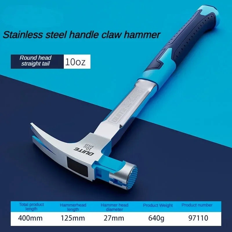 High-Carbon Steel Claw Hammer - Professional Carpenter Woodworking Hand Tool for Construction & DIY Projects