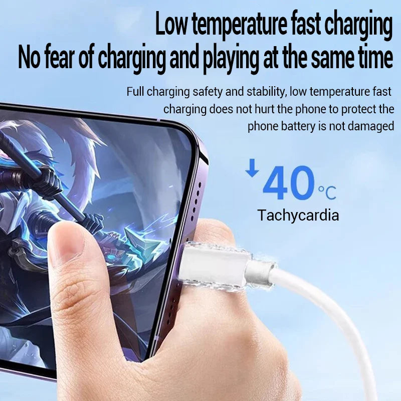 100W Fast Charging Cable – USB C for Apple iPhone 14-11 Pro Max, Plus, Mini, 1M/2M Data Cable, Quick Charge Phone Accessories