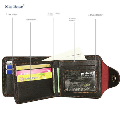 New Men's Short Wallet: Multi-Functional with Multiple Card Slots - Trendy Cartoon Design, Luxury Slim Wallet by Designer Brand