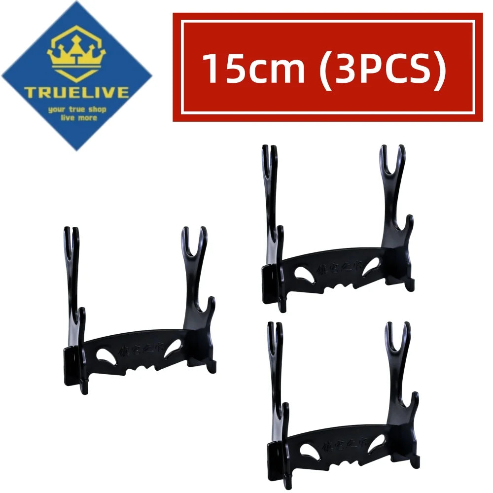 1-4 Tier Wooden Katana & Sword Display Stand Rack – Samurai Holder for Cosplay Swords, Knives & Magic Wand Storage Organizer