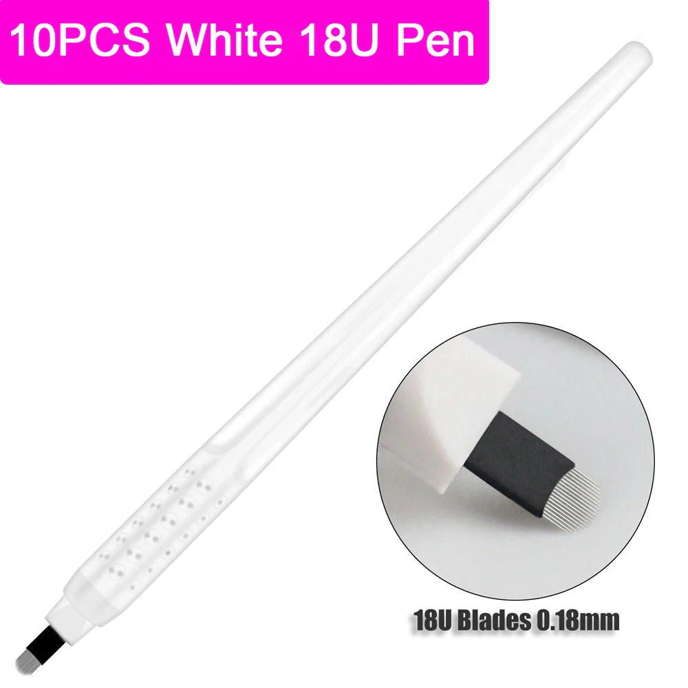 10PCS Microblading Disposable Pens — U18 0.18mm Microblade Tools for Eyebrow Permanent Makeup