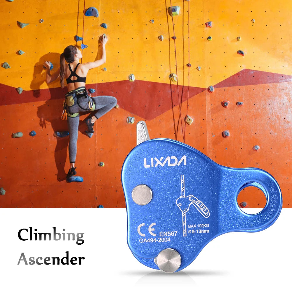 Climbing Ascender Belay Device – Arborist Rope Protection Grip for 8-13MM Outdoor Mountain Climbing Rigging