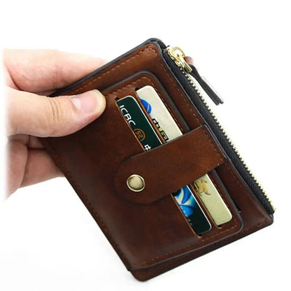 Luxury Slim Leather Wallet for Men — Small Credit & ID Card Holder with Coin Pocket, Designer Purse for Men & Women