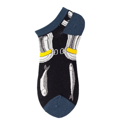 Combed Cotton Ankle Socks for Men & Women - Funny Beer, Fruit & Food Novelty Low Cut Socks (EU 38-43)