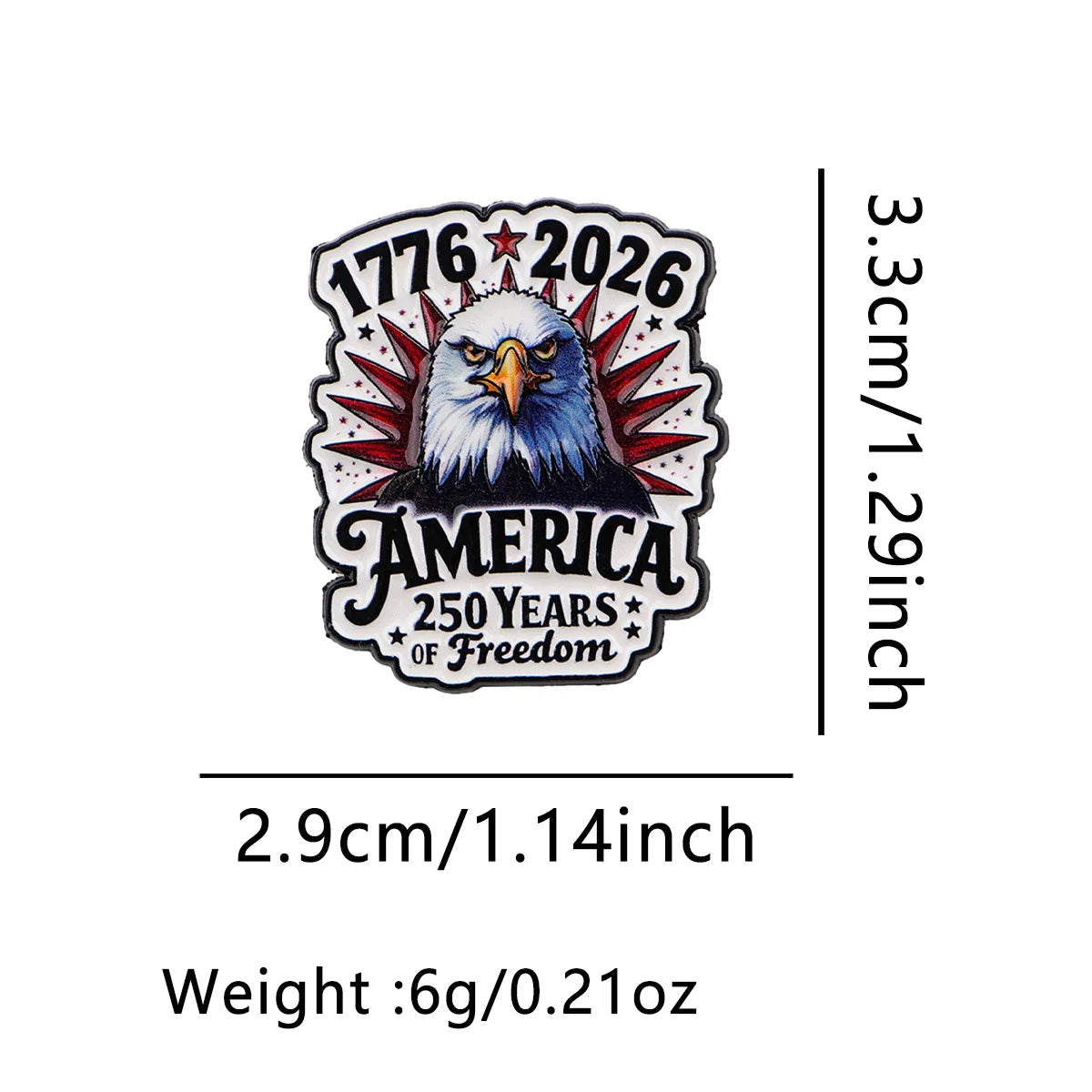 2026 USA 250th Anniversary Pin - Patriotic Enamel Brooch Jewelry Gift for Men and Women Independence Day Celebration