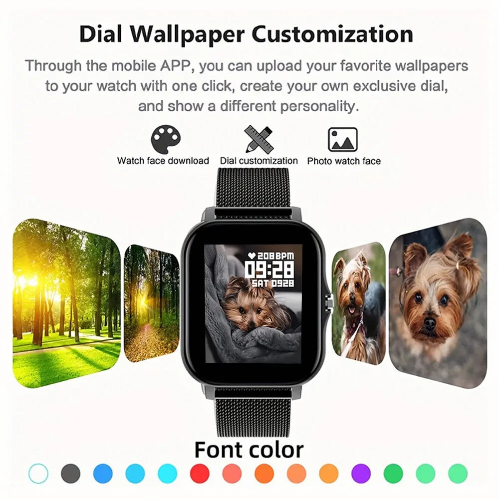 2023 Smart Watch Android Phone | 1.44'' Color Screen | Bluetooth Call | Blood Oxygen/Pressure Monitoring | for Women, Men