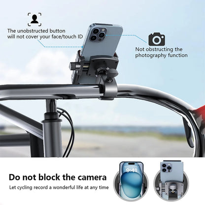 Universal Anti-Slip Bicycle & Motorcycle Phone Holder – Multiuse Sports Camera and Rearview Mirror Mount Stand
