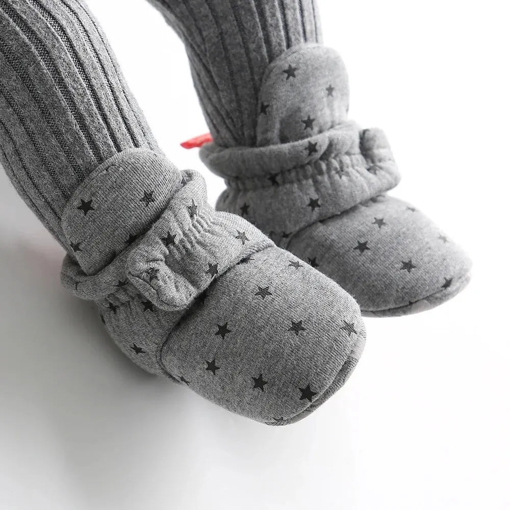 Meckior Baby Socks Shoes – Star Toddler First Walkers Booties, Soft Cotton Anti-Slip Shoes for Boys and Girls