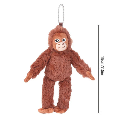 Cartoon Gorilla Plush Keychain - Soft Monkey Pendant for Backpack, Car & Bag Decor