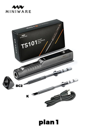 TS101 65W Mini Soldering Iron - Portable Adjustable Temperature LCD with Tip Set Upgrade