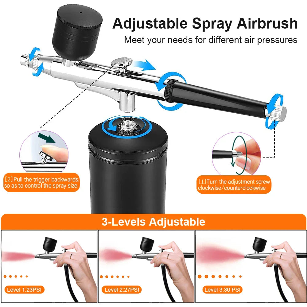 Portable Airbrush Nail Compressor — Wireless Spray Gun for Nail Art, Crafts & Model Painting