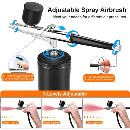 Portable Airbrush Nail Compressor — Wireless Spray Gun for Nail Art, Crafts & Model Painting