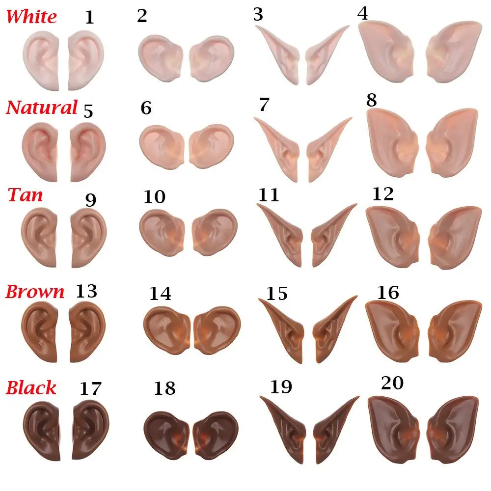 Blyth Doll Elf Ears – White, Tan, Dark & Black Skin Artificial Ear Accessories (Doll Only)