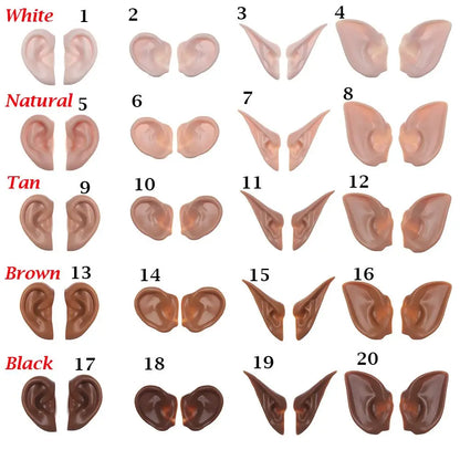 Blyth Doll Elf Ears – White, Tan, Dark & Black Skin Artificial Ear Accessories (Doll Only)