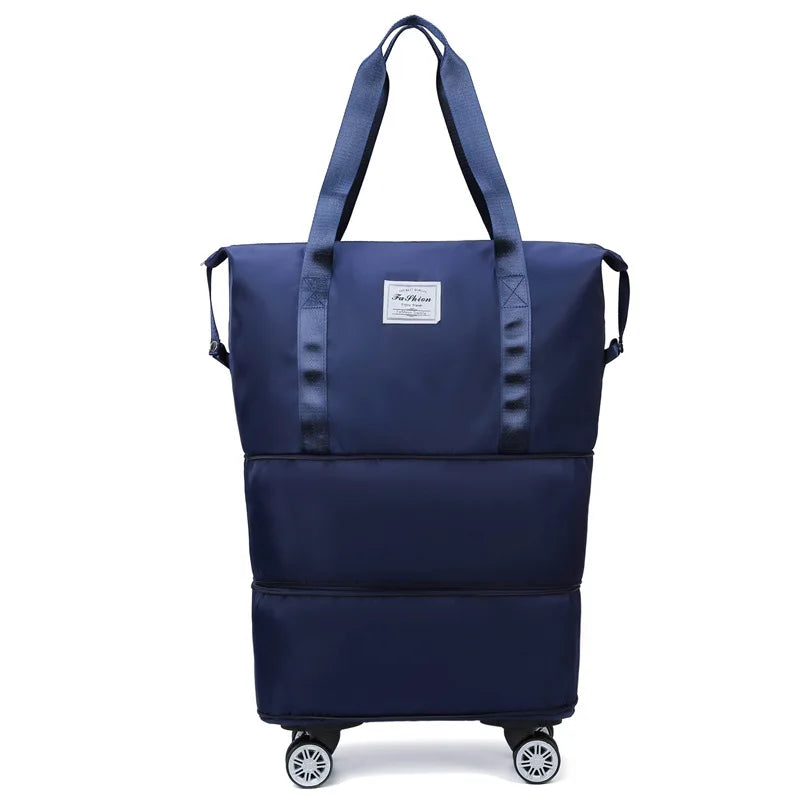 Oxford Cloth Large Travel Bag — Dry & Wet Separation, Detachable Universal Wheel Luggage
