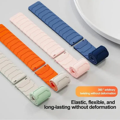 22mm Magnetic Silicone Watch Strap – Replacement Sport Wristband for OnePlus Watch 3/2R/2 & OPPO Watch X/X2/4 Pro 46mm Band