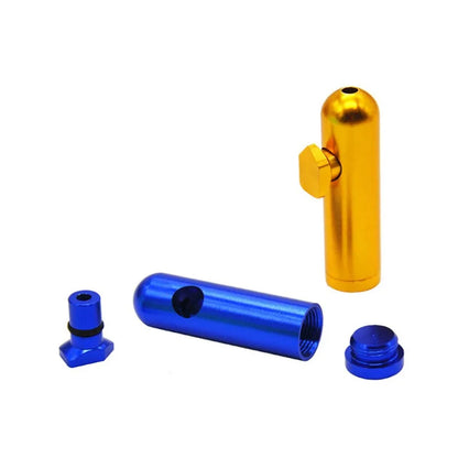 Mini Aluminum Snuff Tube - 54mm Colored Metal Round Nose Bullet-Style Container