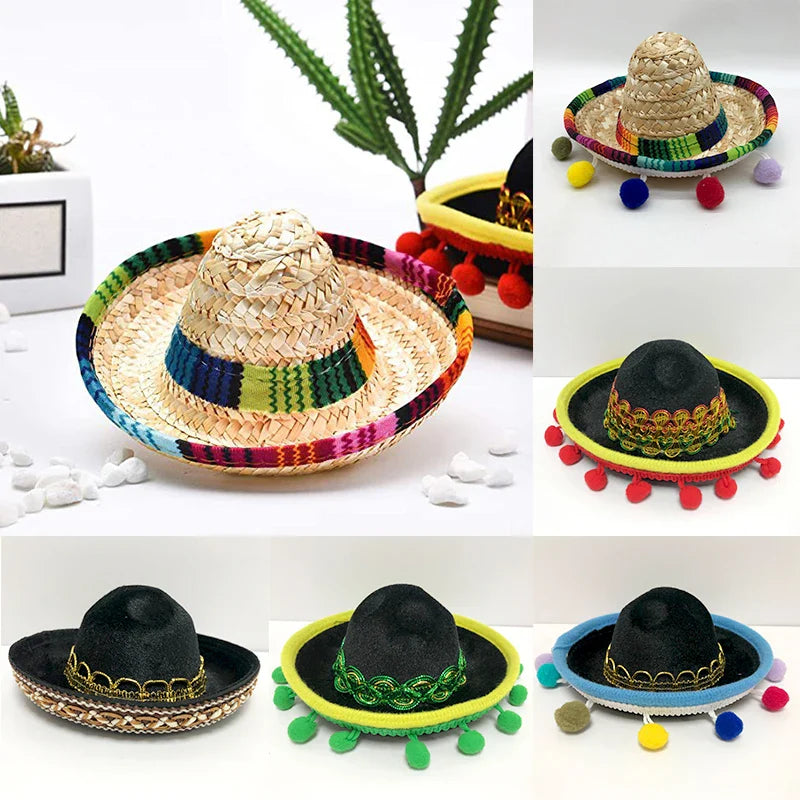 Mexican Mini Sombrero Headbands - Festive Hair Hoops for Carnival, Halloween, and Party Fun