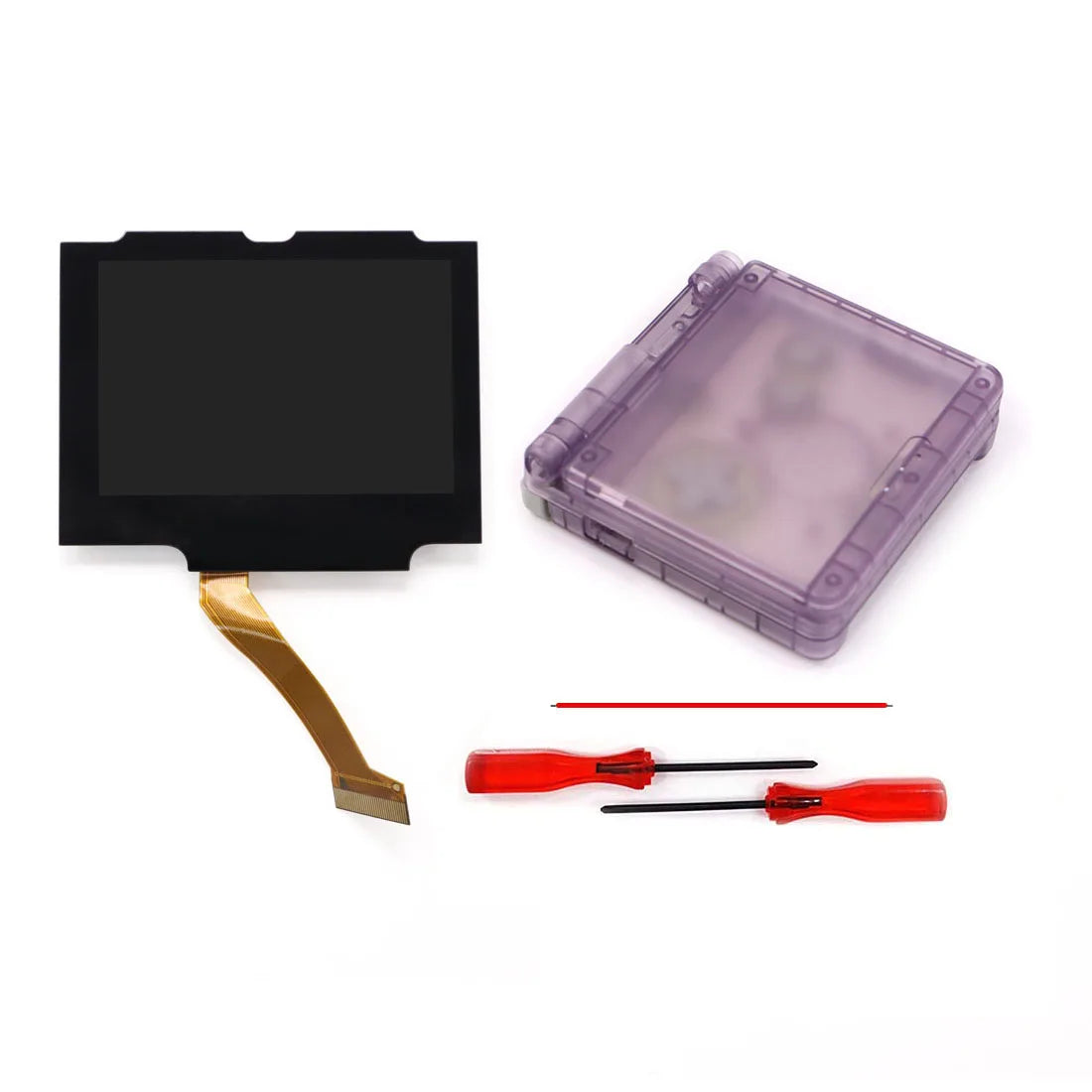 Laminated V5 IPS GBA SP Backlight LCD Replacement Mod Kit – Backlit Screen for Game Boy Advance SP, No Shell Cutting Needed