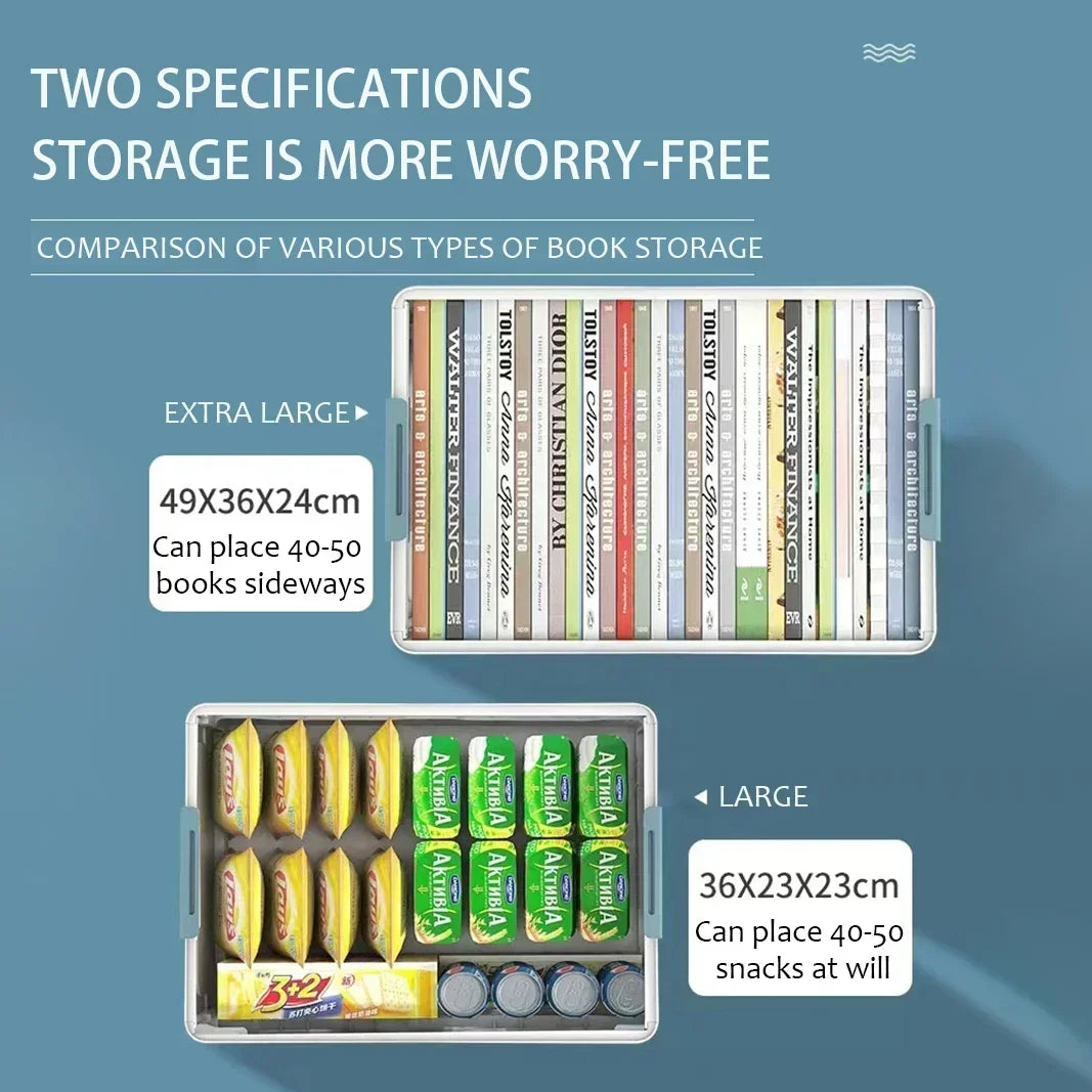 Extra Large Foldable Storage Box with Lid — Book, Snack, Toy, and Classroom Organizer for Home & Living Room