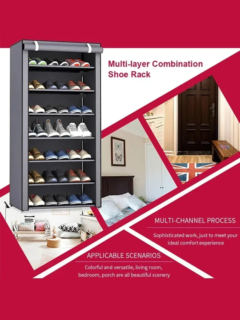 Multi-Tier Space-Saving Shoe Rack – Dustproof & Economical Cabinet for Dormitory or Home Entryway Storage