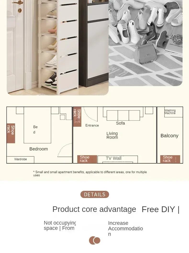 Stackable Shoes Rack Organizer – Multi-Layer Adjustable Shoe Cabinet for Space Saving Home Storage