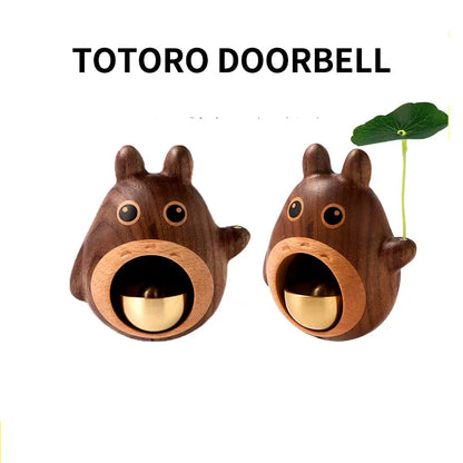 Wooden Wind Chimes with Copper Bells - Totoro Entry Doorbell Pendant, Cute Door Entry Reminder, Home Decor & Housewarming Gift