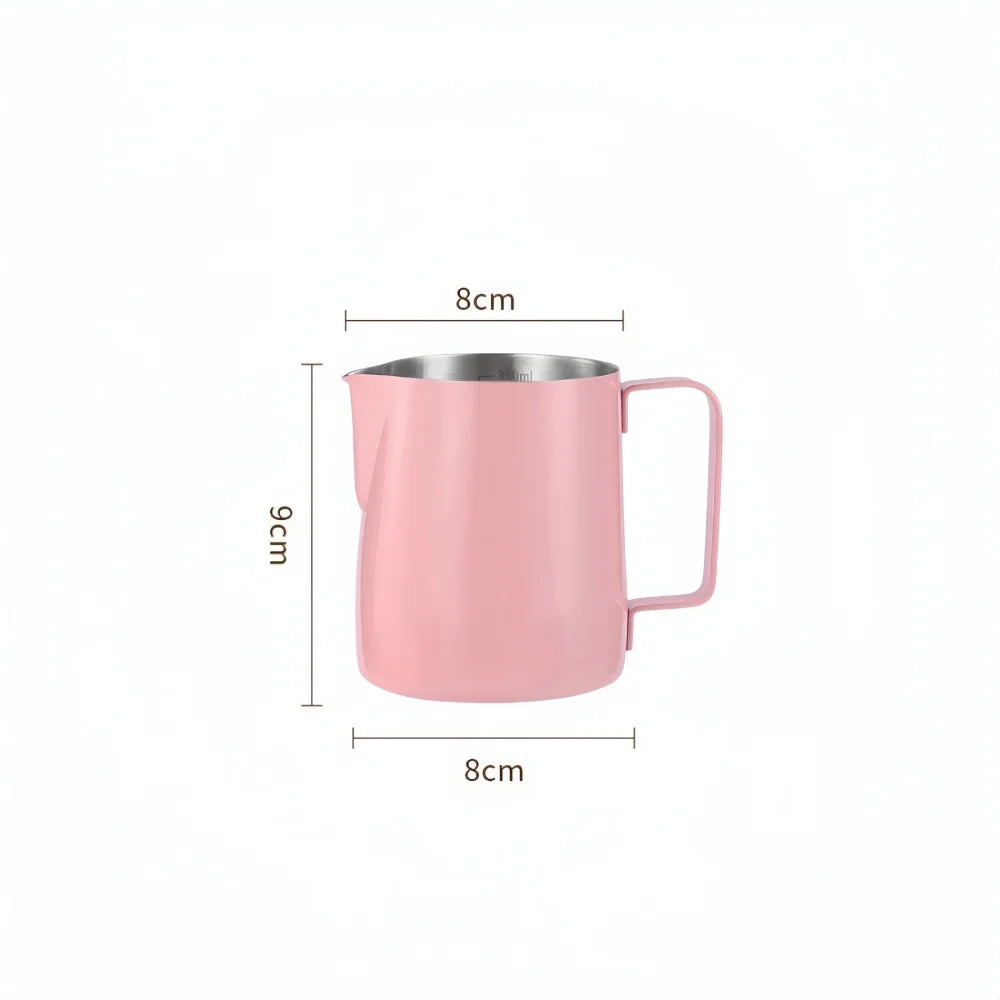 350/600ML Stainless Steel Coffee Milk Frothing Pitcher – Precise Scale Latte Jug for Barista & Professional Cafe Use