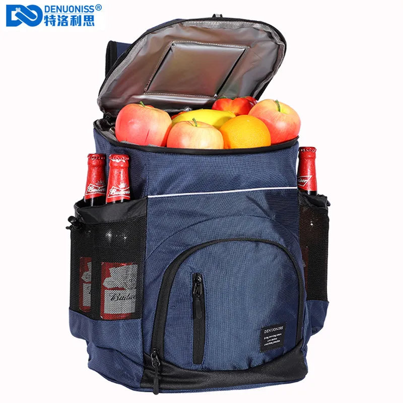 DENUONISS 33L Cooler Bag – Soft Insulated Backpack for 36 Cans, Leak-Proof Food & Beer Storage for Travel & Beach