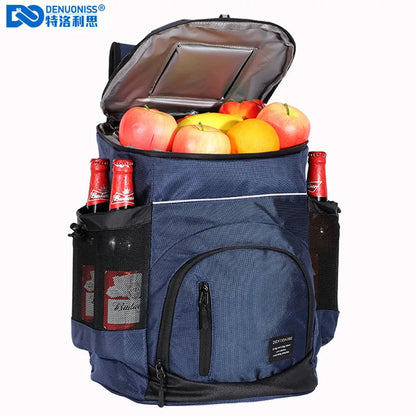 DENUONISS 33L Cooler Bag – Soft Insulated Backpack for 36 Cans, Leak-Proof Food & Beer Storage for Travel & Beach