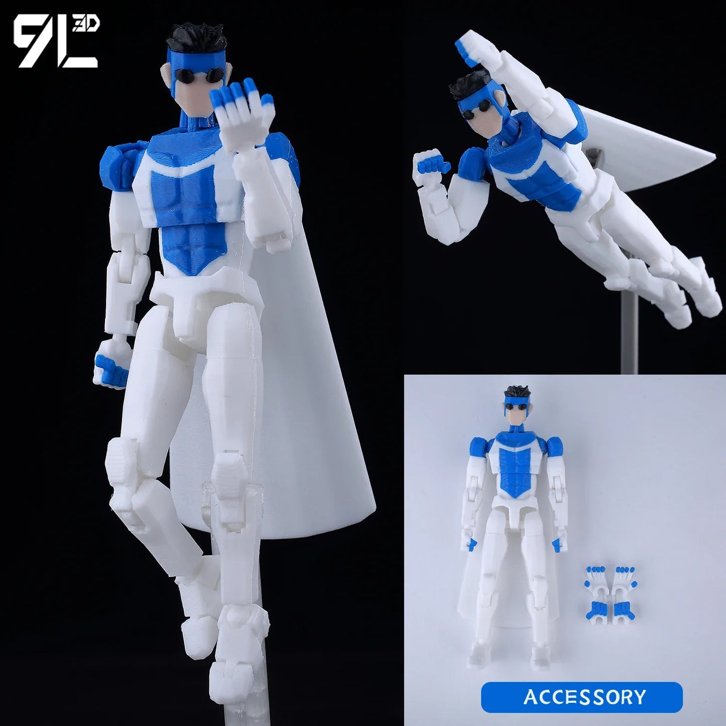 9L3D Lucky13 T13 Action Figures — 3D Printed Deadpool, Wolverine, Batman, Spider-Man & Venom Anime Model Toys, Collectible Gift
