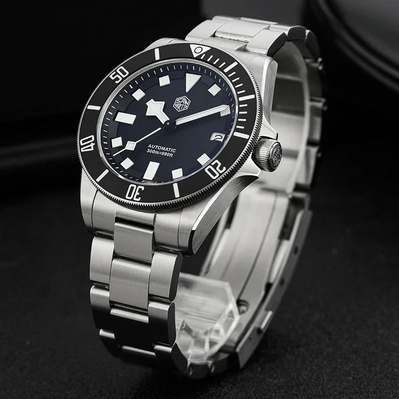 San Martin SN0121T Titanium Diving Watch – NH35 Automatic, Grade 2 Titanium, 120-Click Bezel, 300M Waterproof Wristwatch