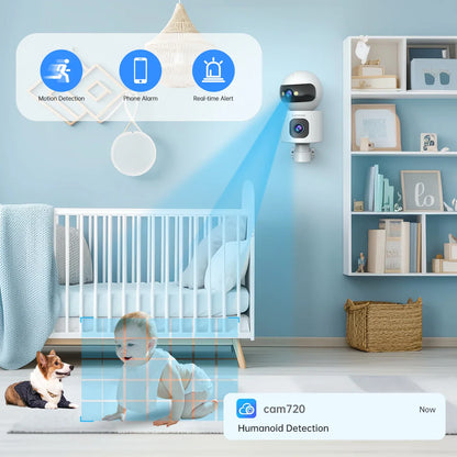 Lenovo 4K IP Camera – 5G WiFi Dual-Lens Smart Home CCTV, Wireless Surveillance with Auto Tracking, Security & Baby Monitor
