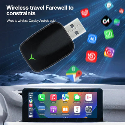 New 2-in-1 Wired to Wireless CarPlay & Android Auto Adapter – Smart Box with 5GHz WiFi, Fast Plug & Play Connection