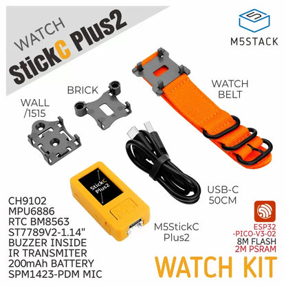 M5Stack M5StickC PLUS2 ESP32-PICO IoT Development Kit - WiFi, IR, 1.14-inch TFT Screen IoT Controller