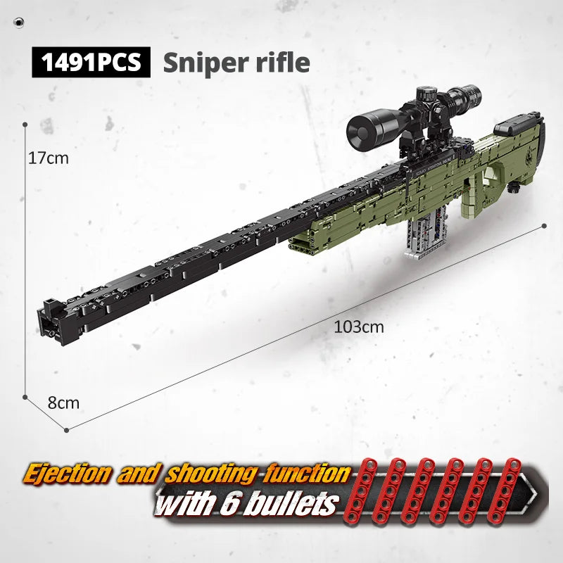 ZKZC WW2 Military Weapon Building Block Set – Shotgun, Sniper & Assault Rifle Toy for Kids Gifts