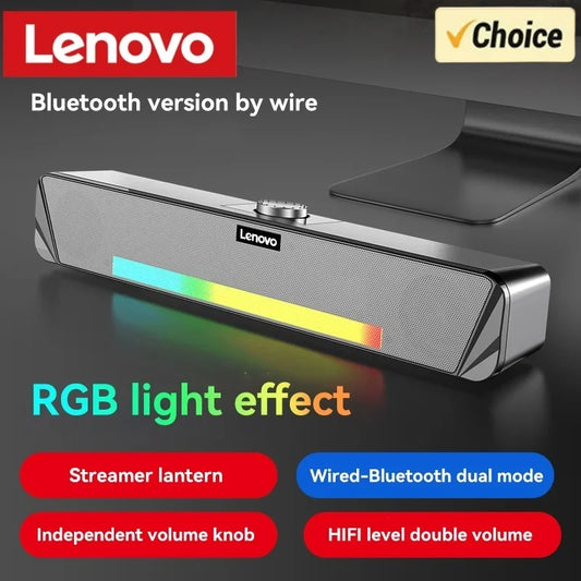 Lenovo TS33 Bluetooth 5.0 Speaker - Original Desk Subwoofer with AUX, Surround Sound for Home & Movies
