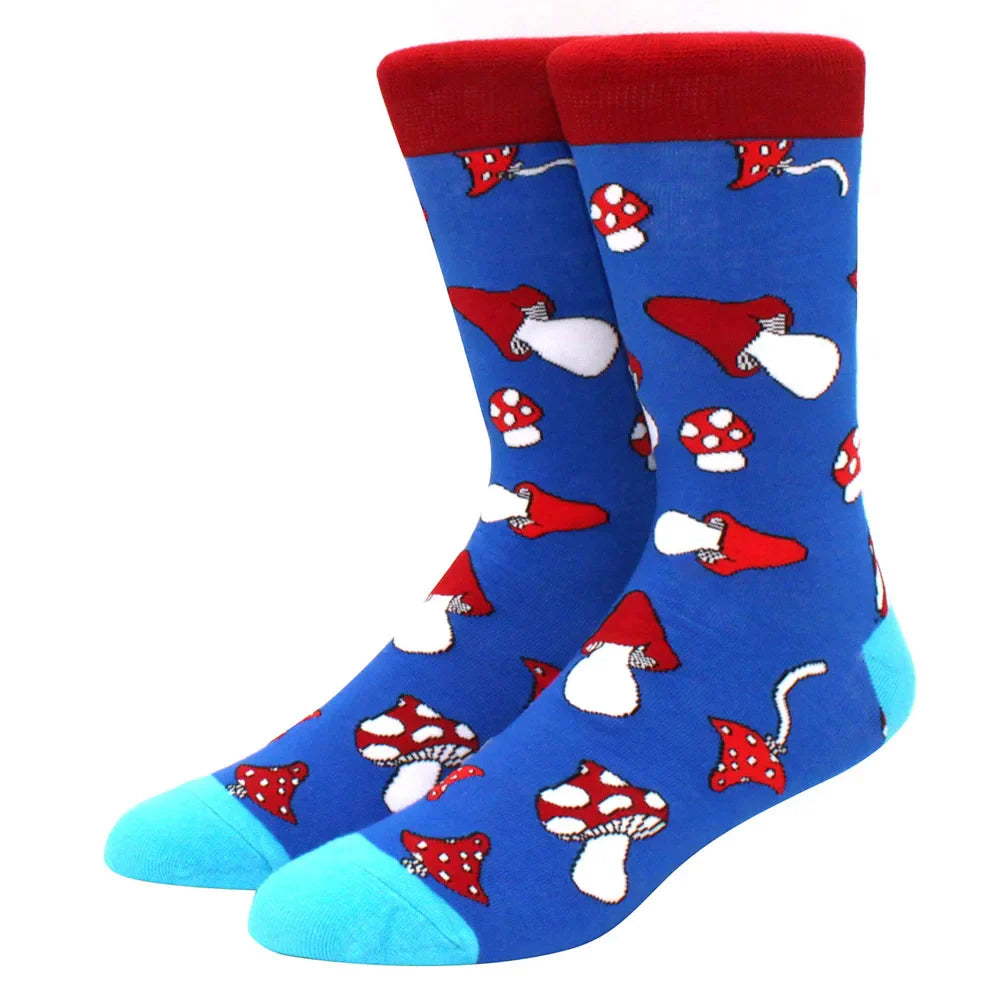 Men’s & Women’s Funny Beer Rainbow Socks – Skateboard Striped Pig Hip Hop Colorful Mid-Rise Casual Crew Cotton Socks, Unisex Fashion Novelty Socks