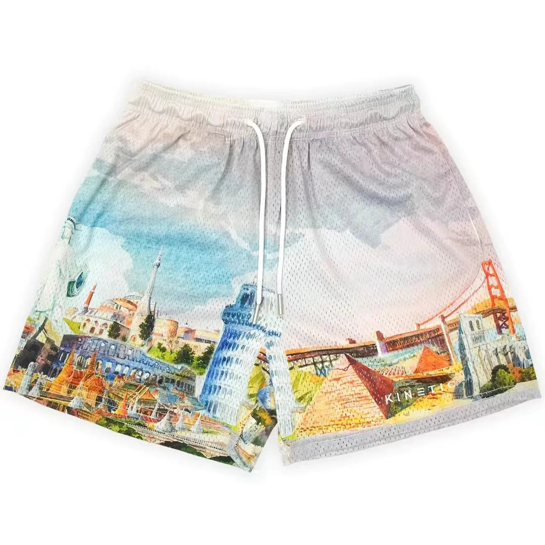 Kinetic Mesh Gym Shorts - Unisex Casual Fitness & Workout Shorts for Summer Sports
