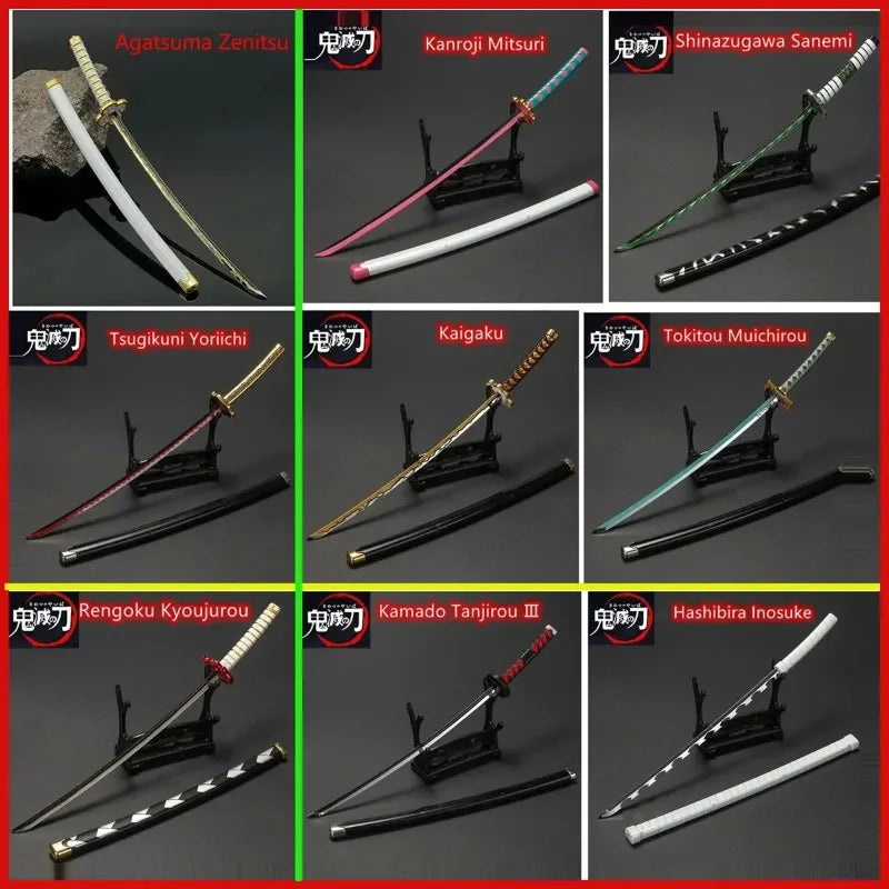25cm Demon Slayer Metal Katana Sword Toy – Tanjirou Ghost Killer Anime Cosplay Prop & Home Decor Collection