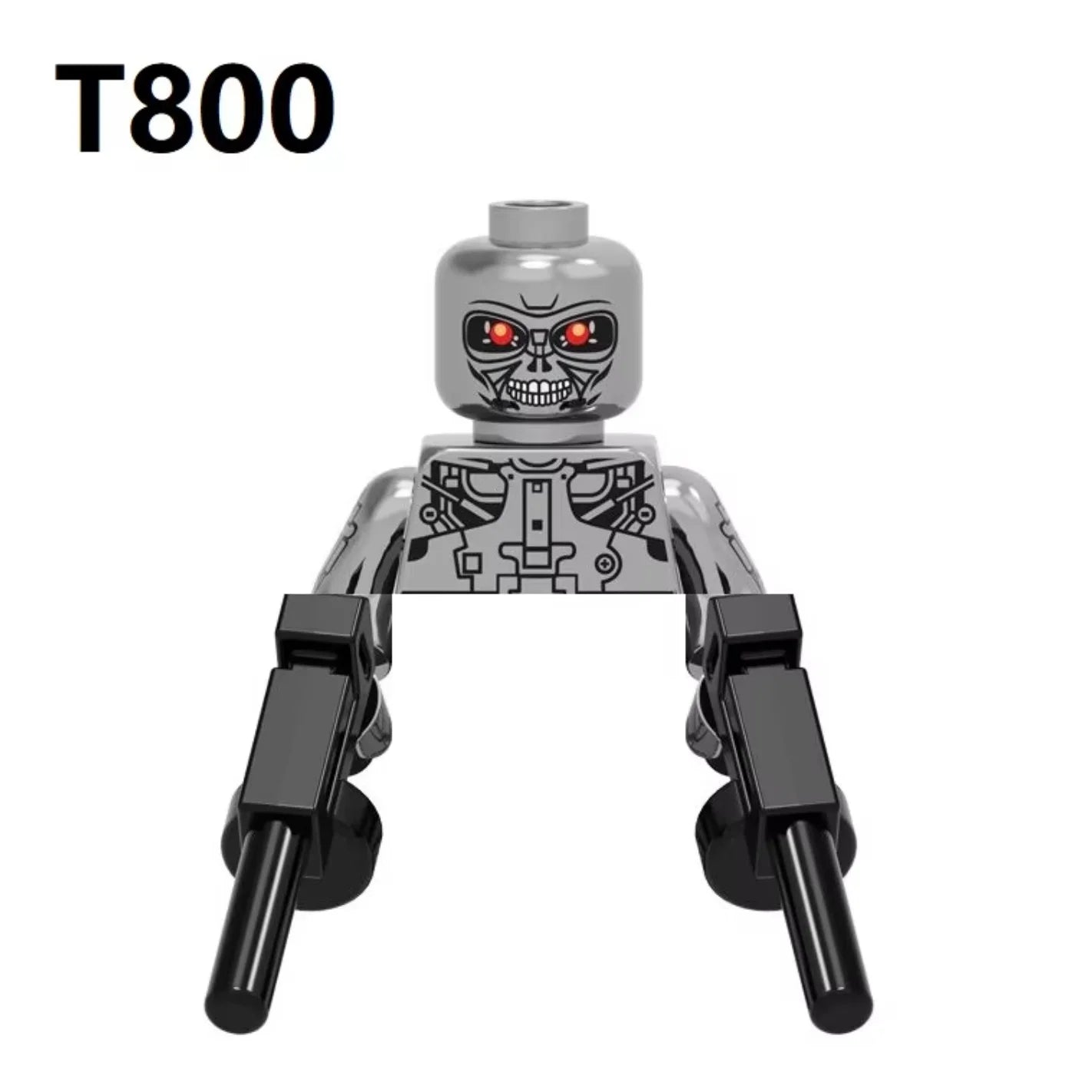 Chrome Skull Terminator T800 Mini Action Figure – Robot Building Block Toy