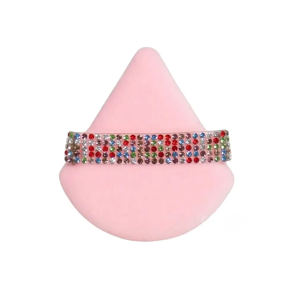 Diamond Triangle Velvet Powder Puff – Soft Makeup Sponge for Smooth Facial Foundation Application