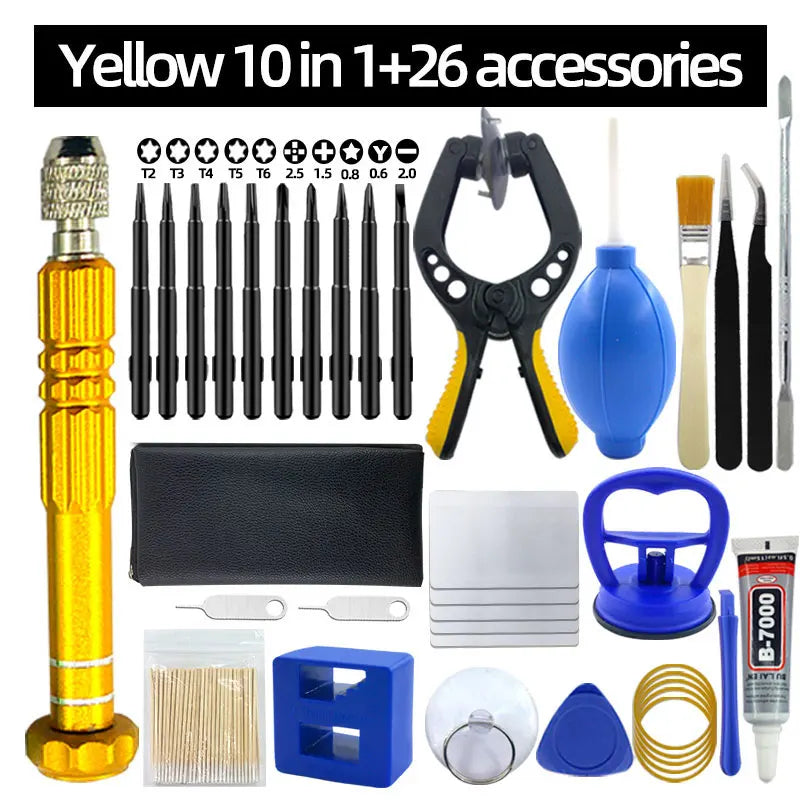 Mobile Phone Repair Tool Kit – Screwdriver, Tablet Battery Disassembly, Screen Opening & Dust Cleaning Set with Small Pentagon Tools