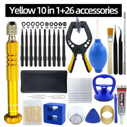 Mobile Phone Repair Tool Kit – Screwdriver, Tablet Battery Disassembly, Screen Opening & Dust Cleaning Set with Small Pentagon Tools