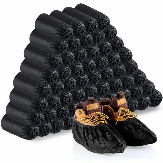 100 Count Disposable Boot & Shoe Covers - Non-Slip Foot Booties for Indoor/Outdoor Use, Home & Workplace Protection